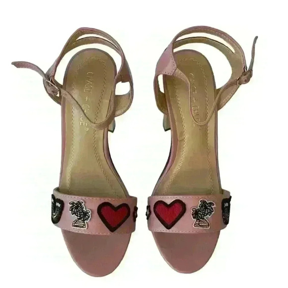 Pink & Gold / Women High Heels Sandals/ Us size 6.5 - Picture 2 of 7